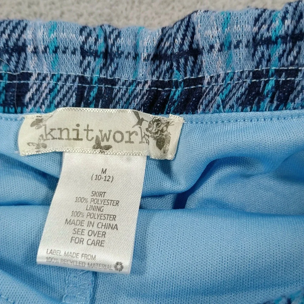 Knit Works Girls Plaid Skort Blue Medium 10-12 Side Buckle Accents
